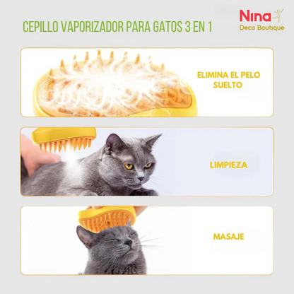 OFERTA🔥 Cepillo de Vapor para Mascotas | 3 en 1