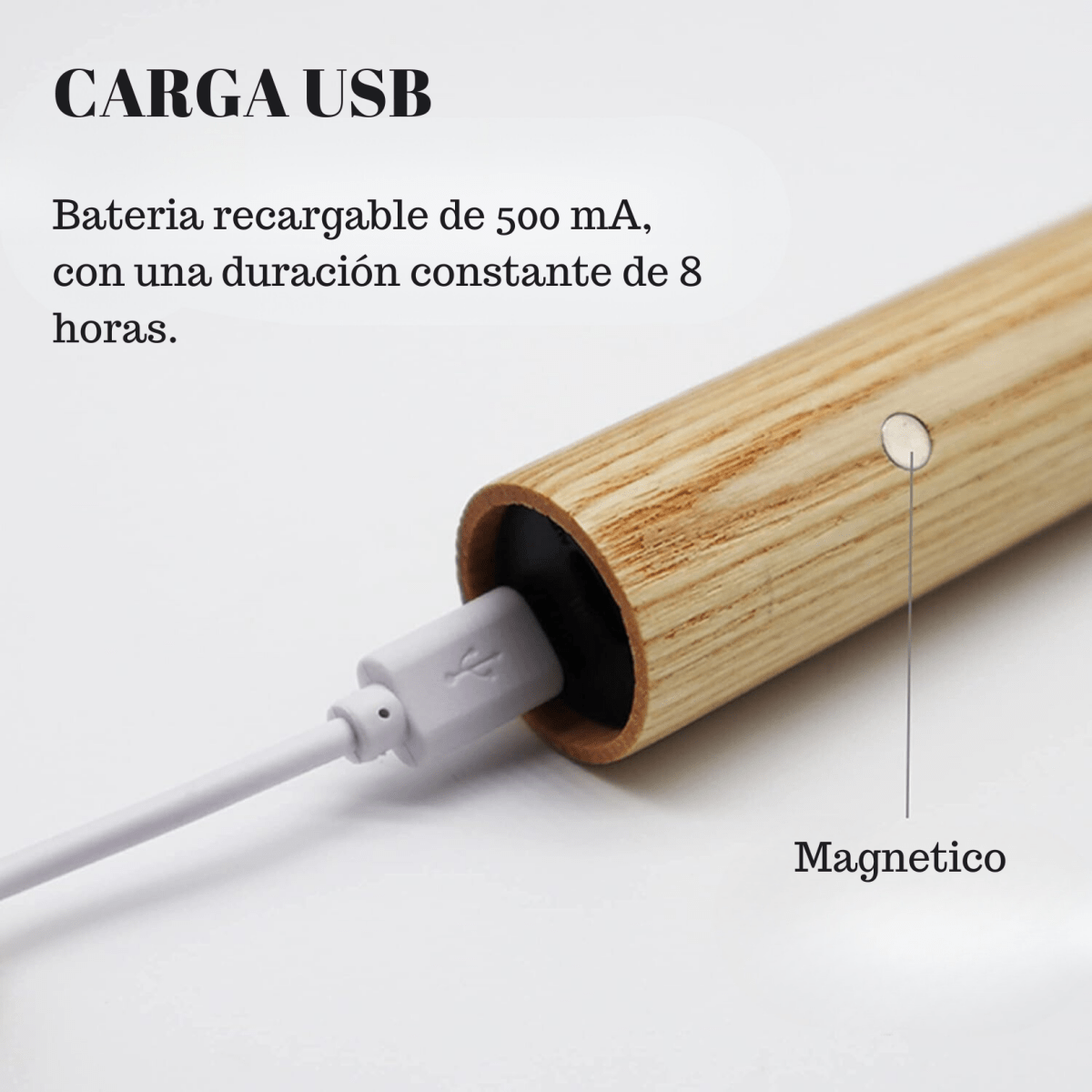 LUZ LED DE PASILLO COLOR MADERA...CARGA USB⚡ - Nina Deco Boutique