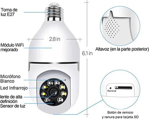 CAMARA DE SEGURIDAD 360 FOCO 1080P - Nina Deco Boutique